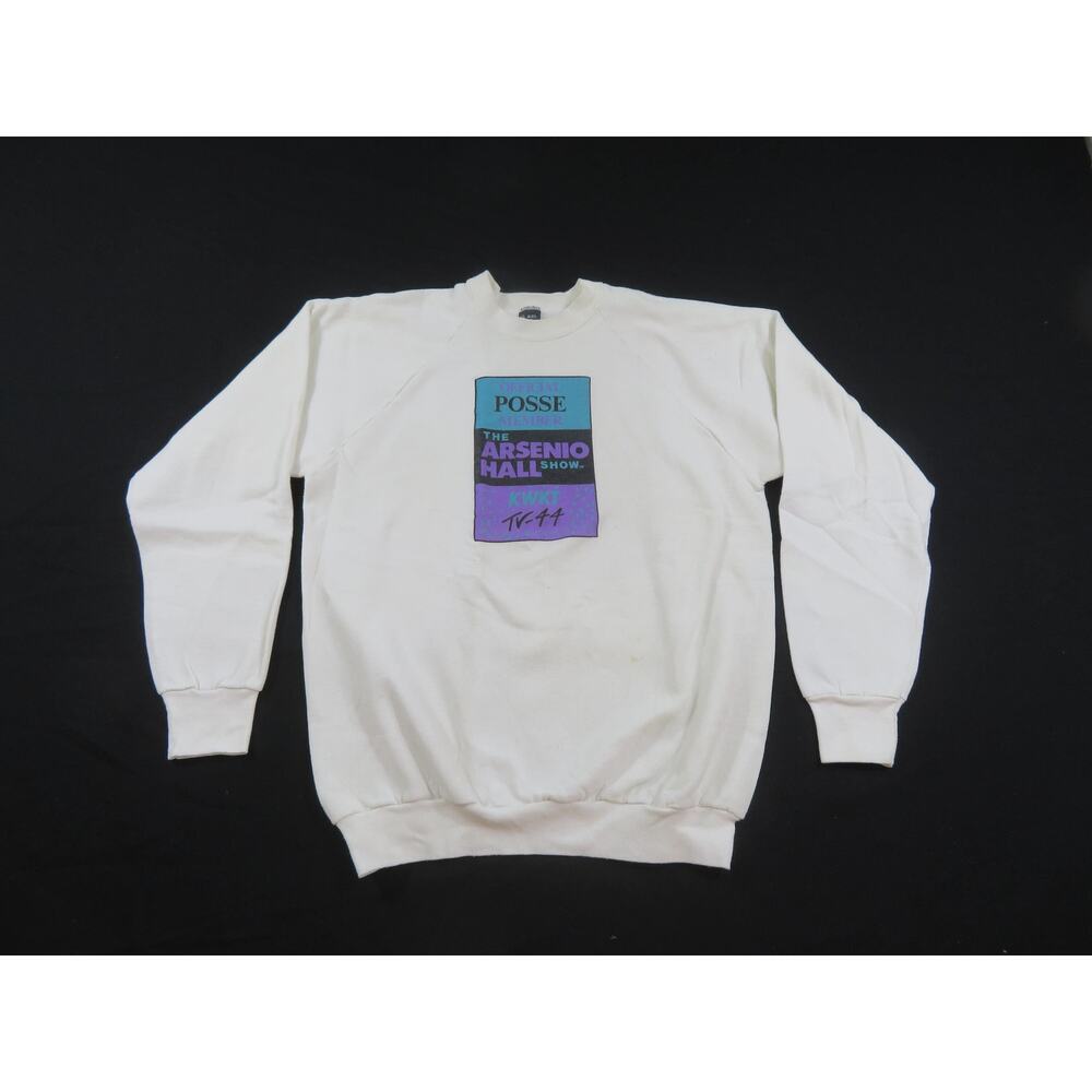 Arsenio Hall Show Sweatshirt White Screen Stars Sz L 1990s